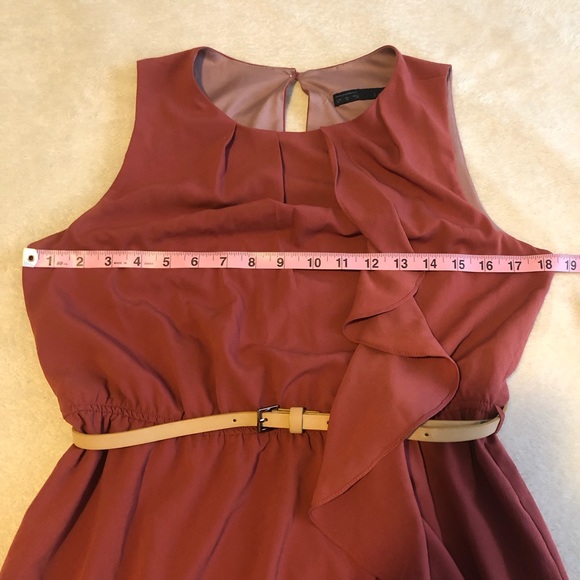 Zara punch pink colored ruffle dress size medium - Picture 6 of 8